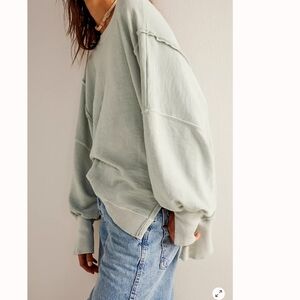 Free People Movement Camden Oversized Pullover, XS, Mint Green